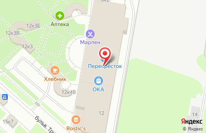 Перекресток в Колпино на карте