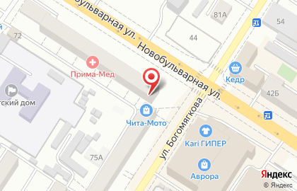 Забайкальский логопедический центр ЛАД на Новобульварной улице на карте