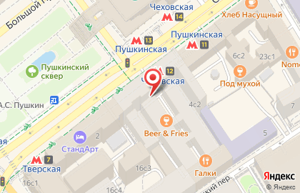 Ресторан Япоша на метро Чеховская на карте