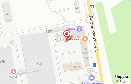 Вираж на Воронежской улице на карте