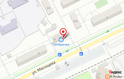Супермаркет Пятёрочка на улице Мясищева в Жуковском на карте