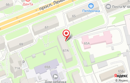 Участковый пункт полиции №2 на проспекте Ленина на карте