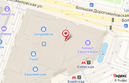 Бутик ювелирных изделий Tous на метро Киевская на карте