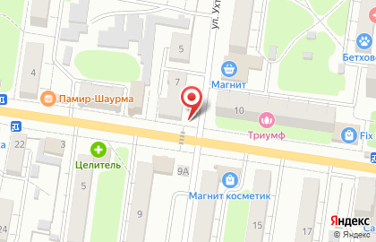 Киоск по продаже фруктов и овощей в Железнодорожном районе на карте