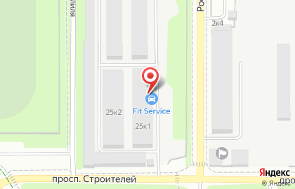 Автосервис FIT SERVICE на проспекте Строителей в Новосибирске на карте