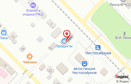 Продовольственный магазин Теремок на Вокзальной улице на карте