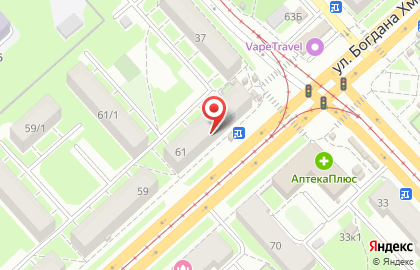 Сеть супермаркетов Миниквартал на проспекте Богдана Хмельницкого на карте