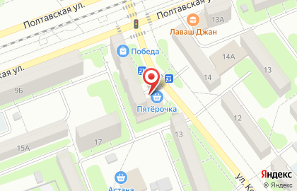 Супермаркет Пятёрочка на улице Космонавтов на карте