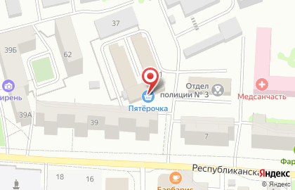 Супермаркет Пятерочка на Московской улице на карте