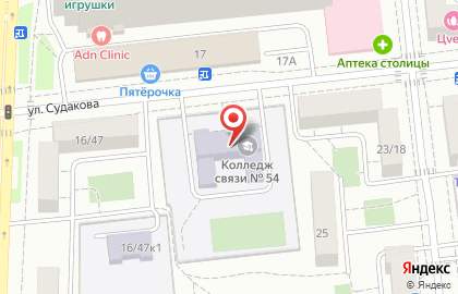 Школа художественной гимнастики Pirouette на улице Судакова, 18а на карте