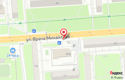 Продовольственный магазин на улице Врача Михайлова на карте
