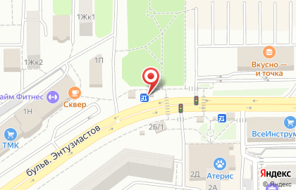 Банкомат СберБанк на бульваре Энтузиастов, 1 стр 2 на карте