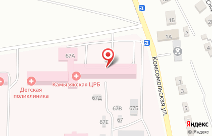 Больница Камызякская районная больница на улице Максима Горького на карте