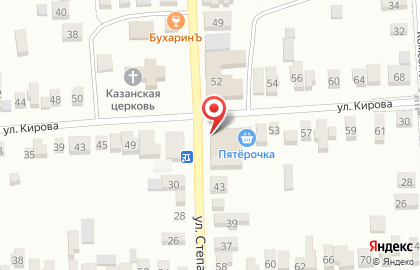 Супермаркет Пятерочка на улице Разина на карте