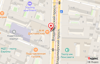 Центр красоты Golden Line на Владимирском проспекте на карте