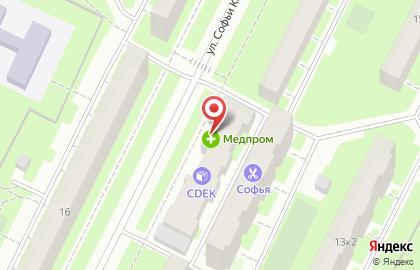 Аптека НПО Медпром на улице Софьи Ковалевской на карте