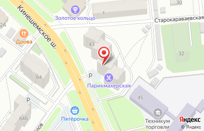 Банкомат Костромаселькомбанк на Кинешемском шоссе на карте