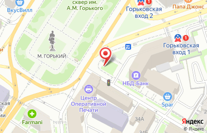 Киоск по продаже печатной продукции на улице Максима Горького на карте