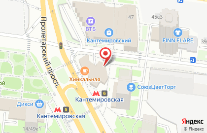 Евросеть на Кантемировской (пр-кт Пролетарский д 23А) на карте