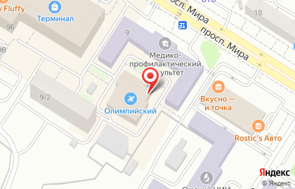 Спортивный комплекс Олимпийский в Советском районе на карте