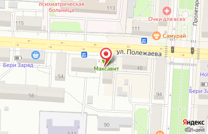Продуктовый магазин на улице Полежаева на карте