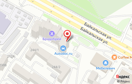 Магазин автотоваров Автодок на Байкальской улице на карте