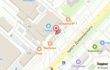 Киоск по ремонту обуви и кожгалантереи на проспекте Дзержинского на карте