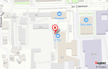 Станция технического обслуживания автомобилей Автомороз на улице Савиных на карте