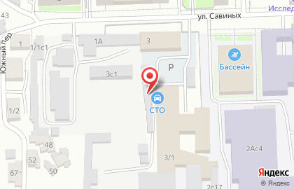 Станция технического обслуживания автомобилей Автомороз на улице Савиных на карте