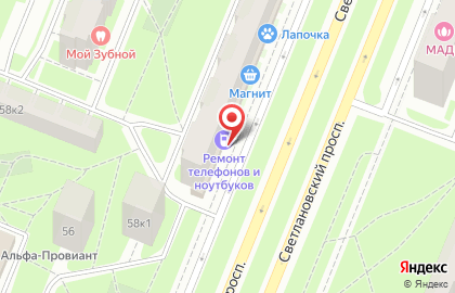 Торгово-сервисная компания Окна-Строй на Светлановском проспекте на карте