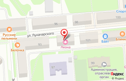 Дом плюс на улице Луначарского на карте