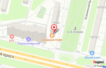 Барбершоп Borodach на метро Кузьминки на карте