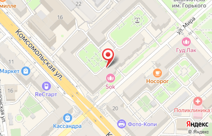 Оптово-розничный cклад цветов Фламинго на карте