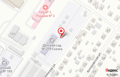 Детский сад №219 в Заводском районе на карте