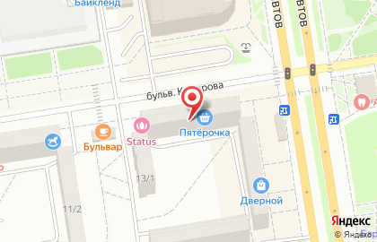 ОАО Банкомат, Банк Петрокоммерц на бульваре Комарова на карте
