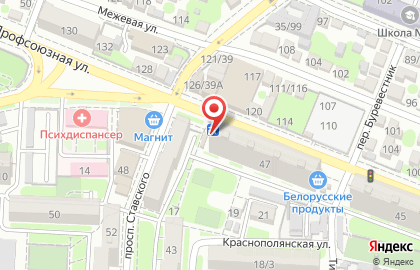 Железнодорожный район Киоск по продаже фруктов и овощей на Профсоюзной улице на карте