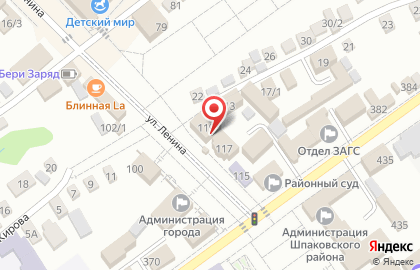 Продовольственный магазин Центральный на улице Ленина на карте