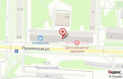 Детская городская поликлиника №10 на Пушкинской улице на карте