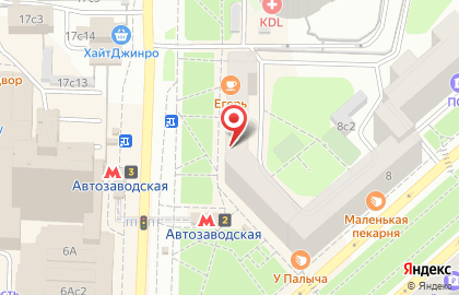 Отель Сити на метро Автозаводская на карте