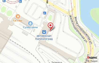 Автовокзал Калининград на Железнодорожной улице на карте