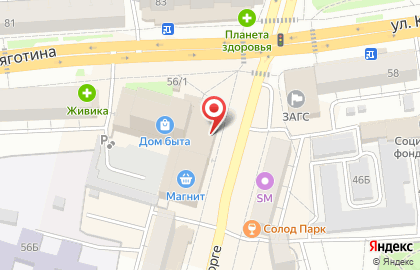 Супермаркет Магнит у дома в Кургане на карте