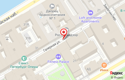 Центр лицензионно-разрешительной работы, ГУ МВД РФ по г. Санкт-Петербургу и Ленинградской области на Галерной улице на карте