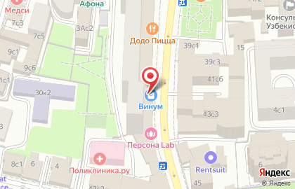 Винный бутик Винум на улице Большая Полянка на карте