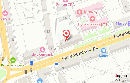 Низкие цены на Ополченской улице на карте