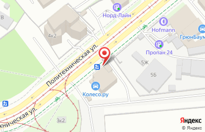 Шинный центр Колесо на Политехнической улице на карте