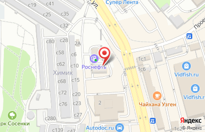 АЗС ТНК на проспекте Ленинского Комсомола на карте