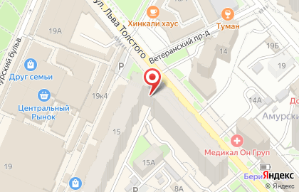 Супермаркет напитков ВинЛаб на улице Льва Толстого на карте