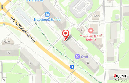 Магазин разливных напитков Три хмеля на улице Строителей на карте