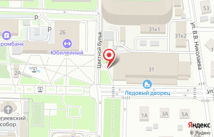 Ледовый дворец на Цветном бульваре в Ленинском районе на карте