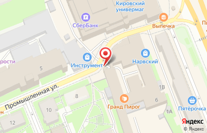 Киоск по продаже фастфудной продукции на Промышленной улице на карте